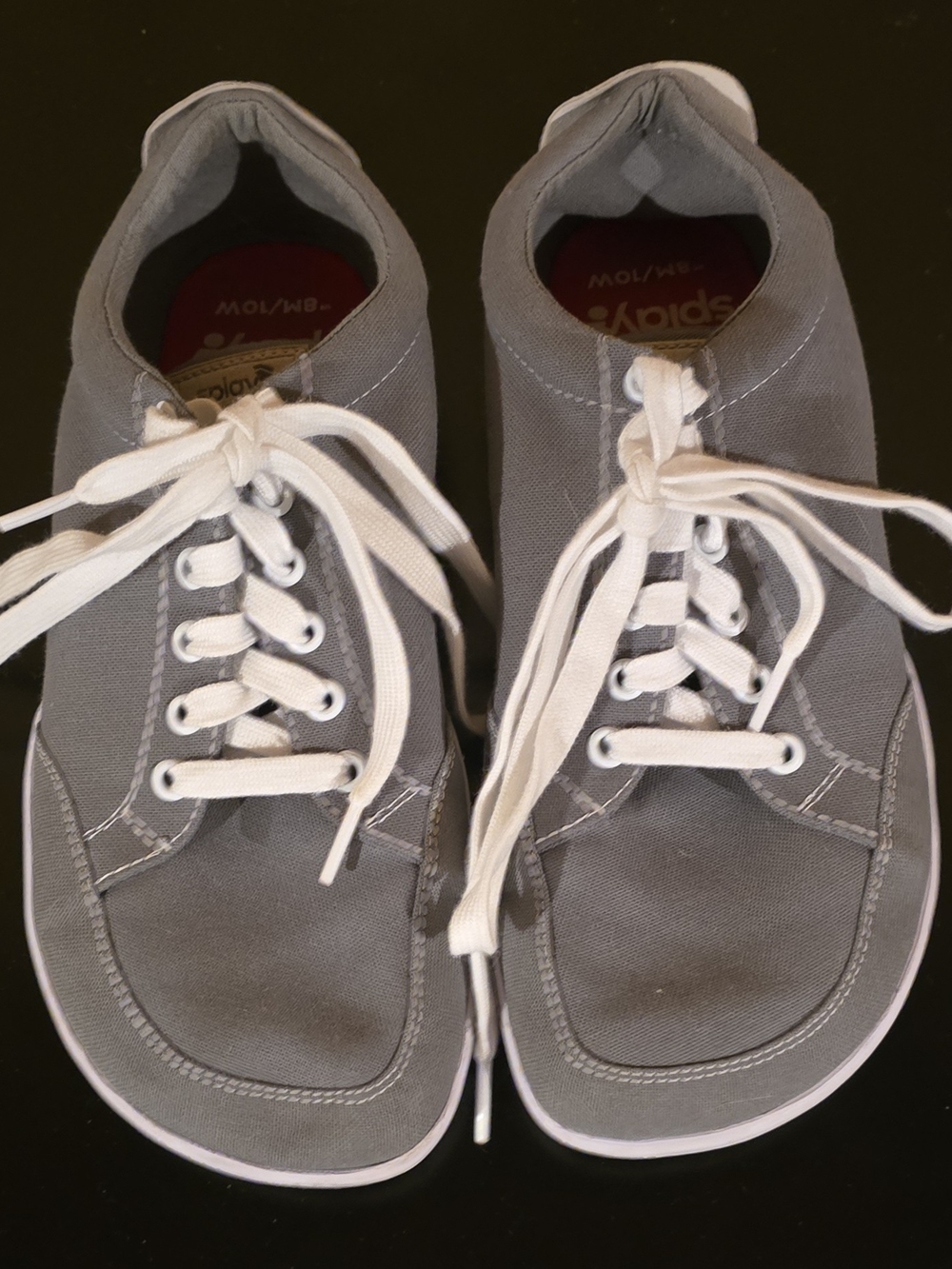Women’s Barefoot Gray Canvas Lace-Up Sneakers